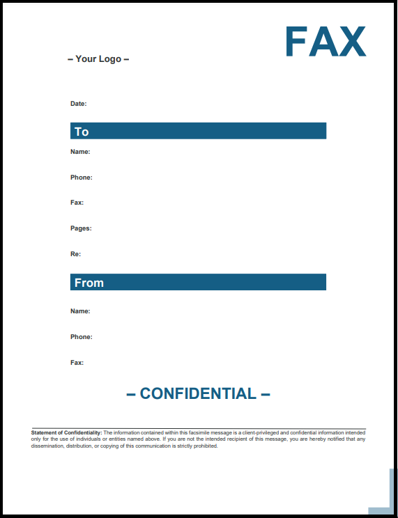 Business template fax cover sheet