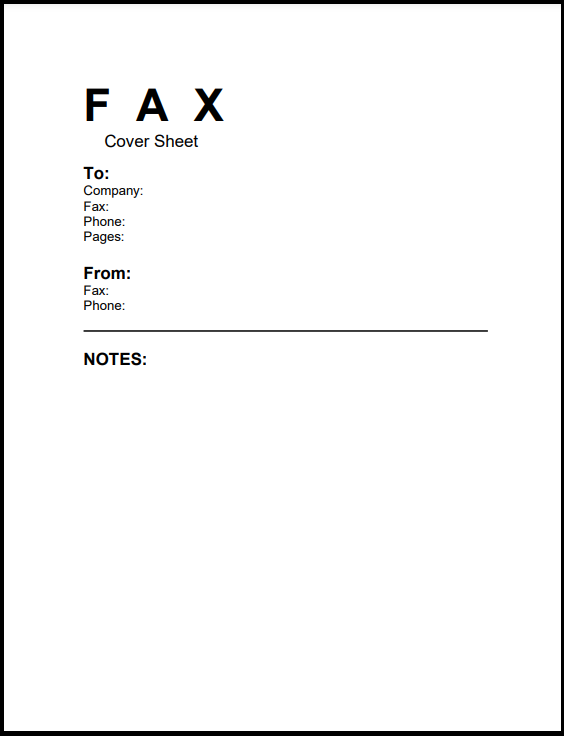 Business template fax cover