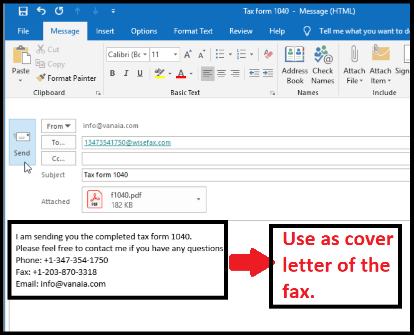 Fax Using Outlook