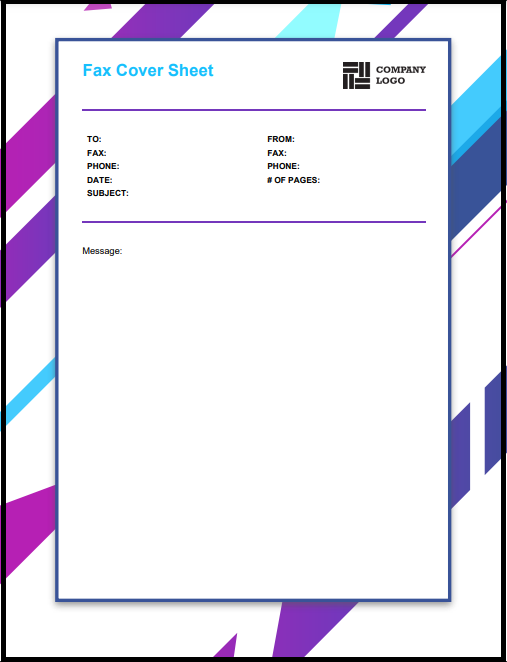 Fax cover sheet template business