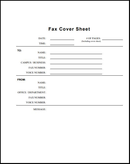 Generic Fax cover