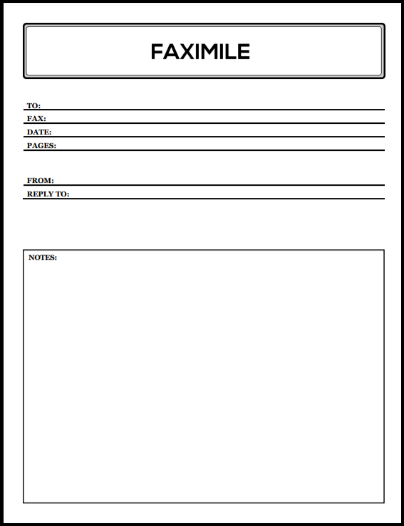 Professional fax cover sheet