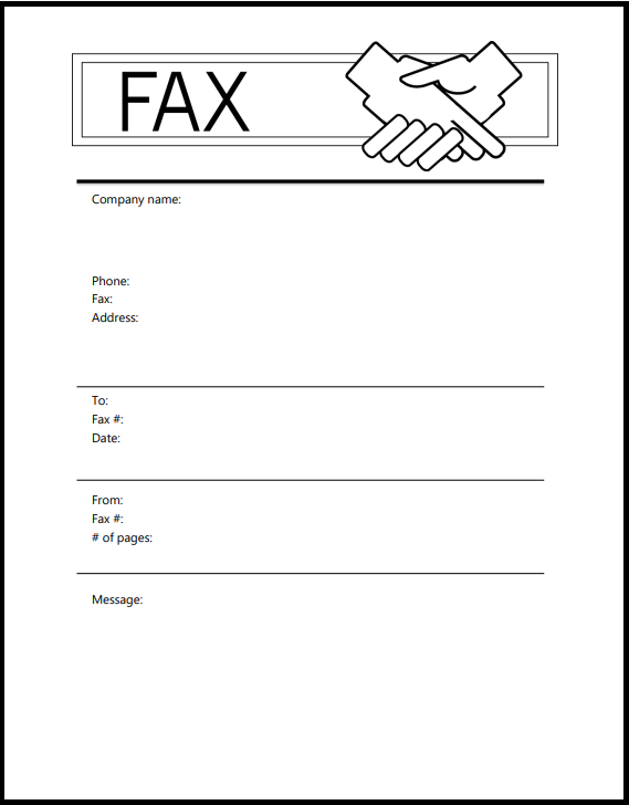 Template fax letter personal