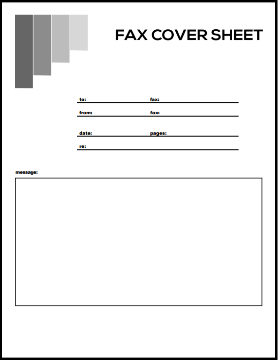 fax cover page generic
