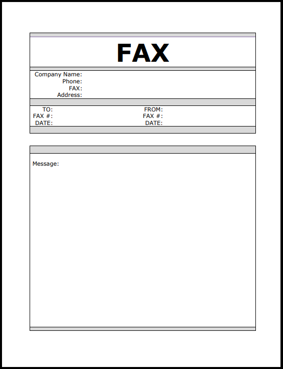 fax cover personal