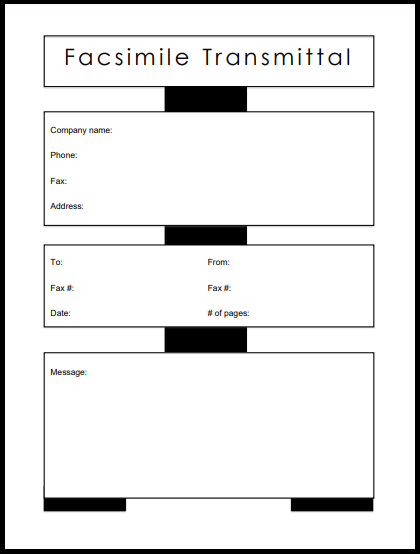 fax sheet personal