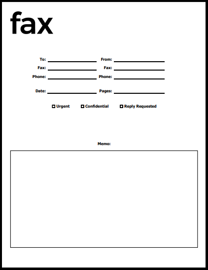 generic fax cover letter