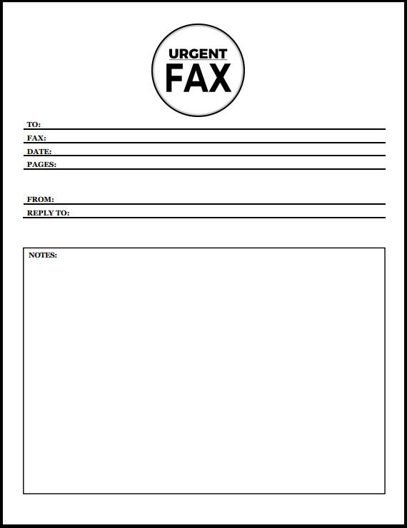generic fax template
