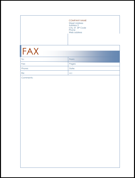 professional fax cover free