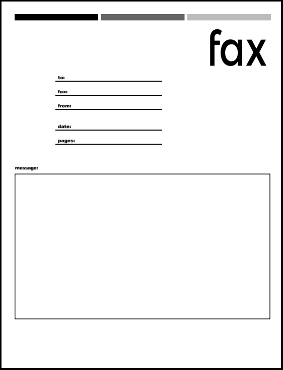 professional fax cover letter