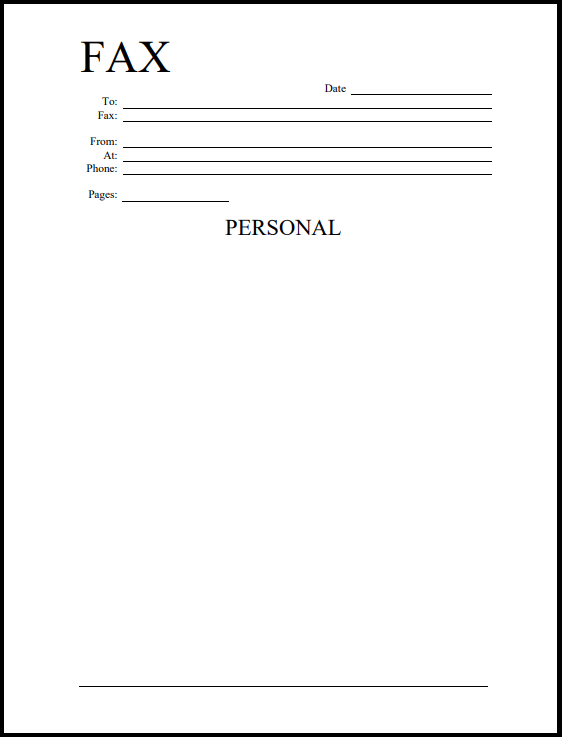 simple fax cover page