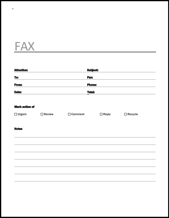 simple fax cover