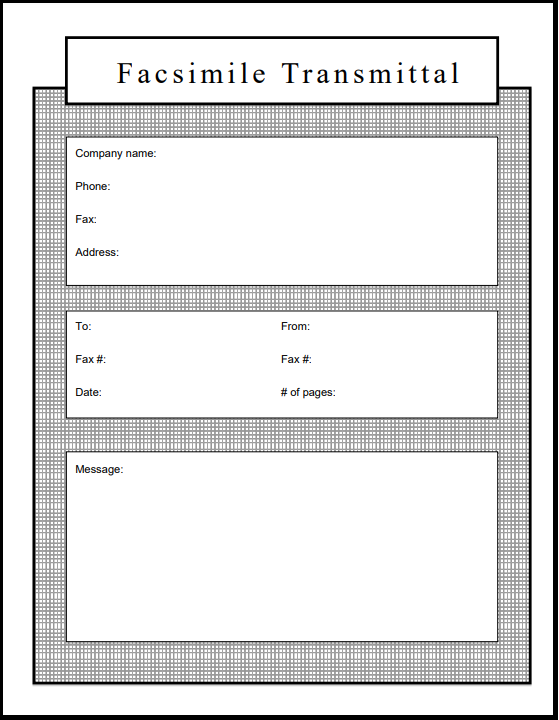 template fax sheet persona;