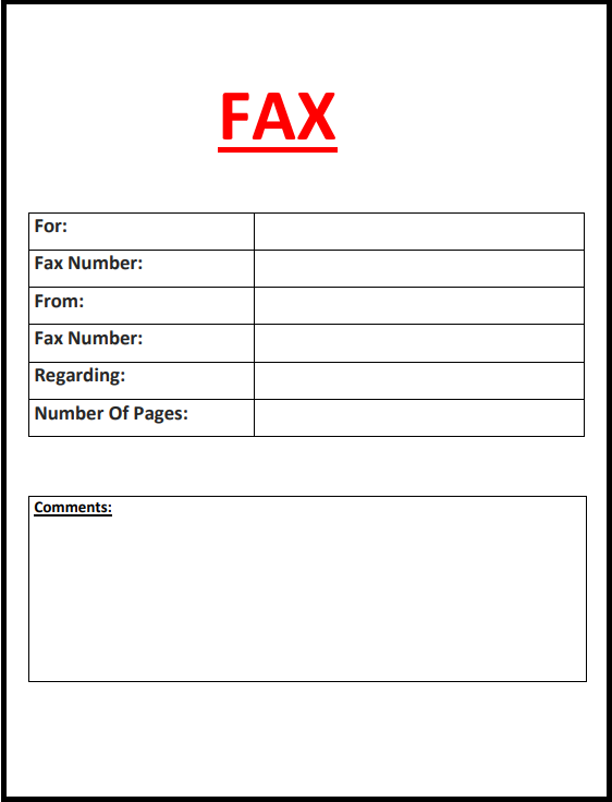 Attention fax cover