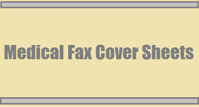 Fax cover sheet medical