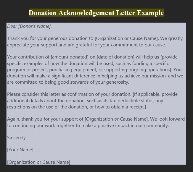 Donation Request Letter Sample 3